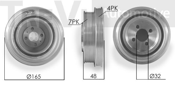 TREVI AUTOMOTIVE Hihnapyörä, kampiakseli PC1042